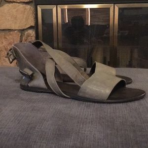 Garnet Hill sandals, gray with straps, size 10M